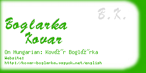 boglarka kovar business card
